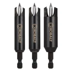 Kobalt 3 -Piece Assorted X 3-1/2-in Woodboring Plug Cutters Drill Bit Set