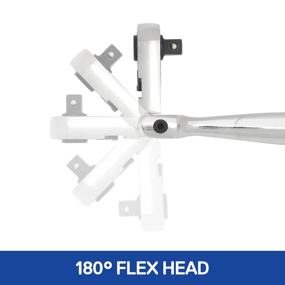 Kobalt 90 -Tooth 3/8-in Drive Full Polish Handle Flexible Head Ratchet 2 Kobalt 90 -Tooth 3/8-in Drive Full Polish Handle Flexible Head Ratchet - Image 2