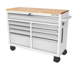 Kobalt 46.1-in L X 37.2-in H 9 -Drawers Rolling White Wood Work Bench