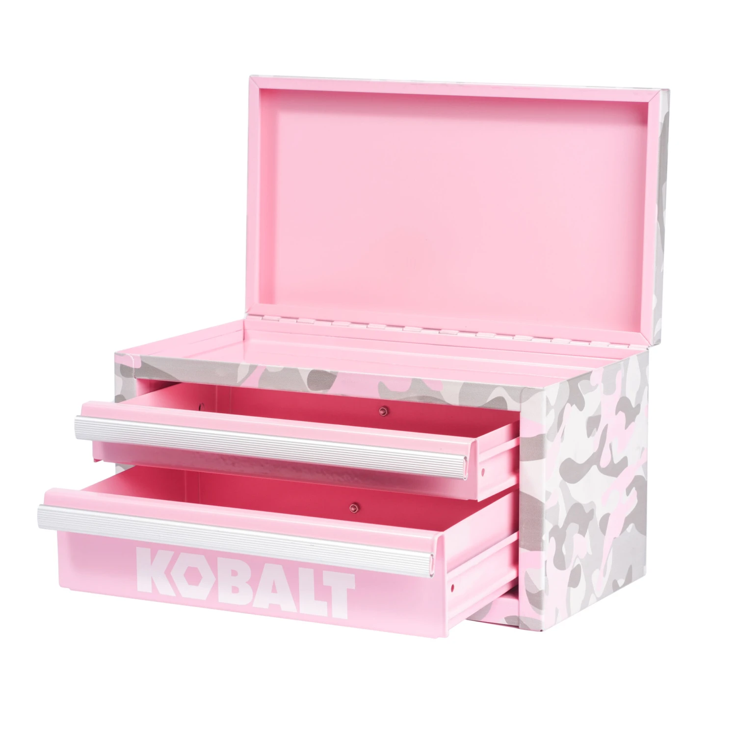 Kobalt Portable Mini Toolbox 10.83-in W X 5.91-in H X 5.91-in D 2 -Drawer Pink Camo Steel Tool Box 2 Kobalt Portable Mini Toolbox 10.83-in W X 5.91-in H X 5.91-in D 2 -Drawer Pink Camo Steel Tool Box - Image 2