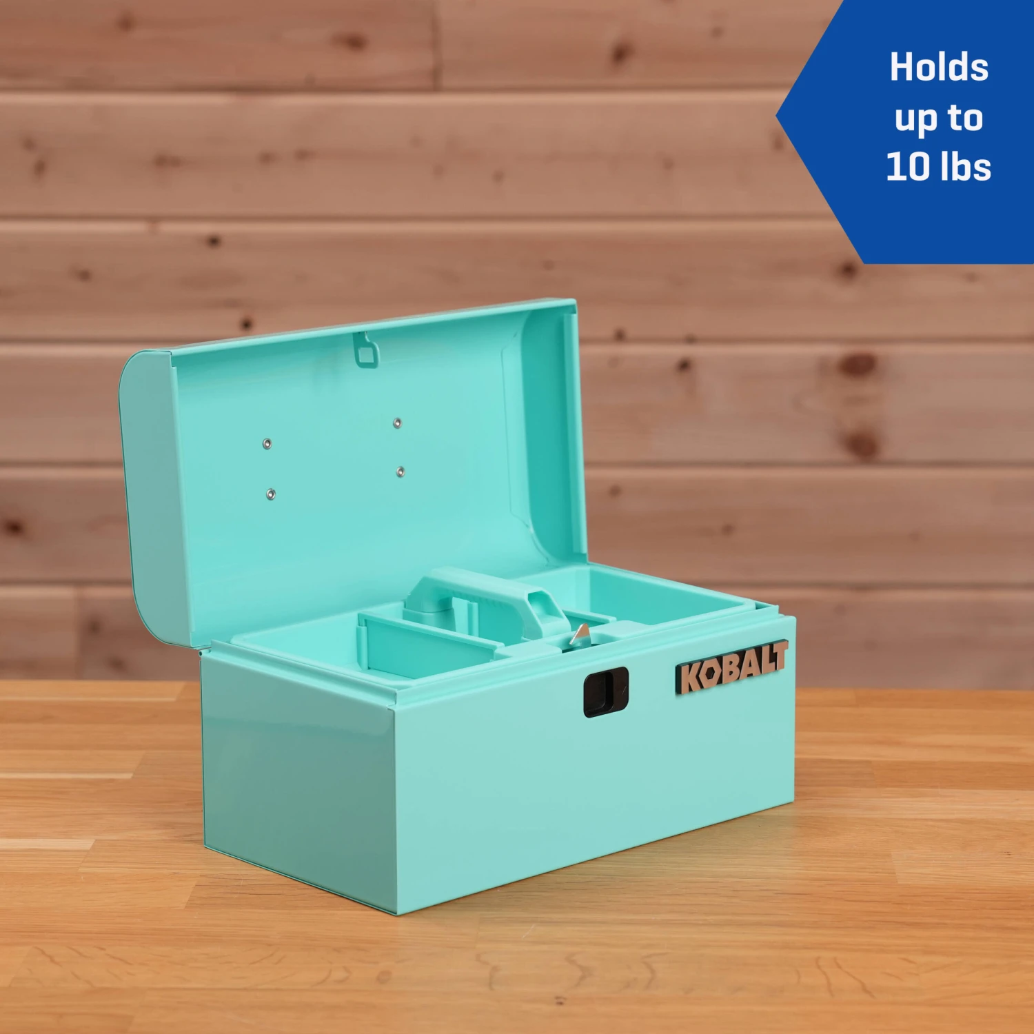 Kobalt Portable Mini Toolbox 10.83-in W X 5.91-in H X 5.91-in D Teal Steel Tool Box 6 Kobalt Portable Mini Toolbox 10.83-in W X 5.91-in H X 5.91-in D Teal Steel Tool Box - Image 6