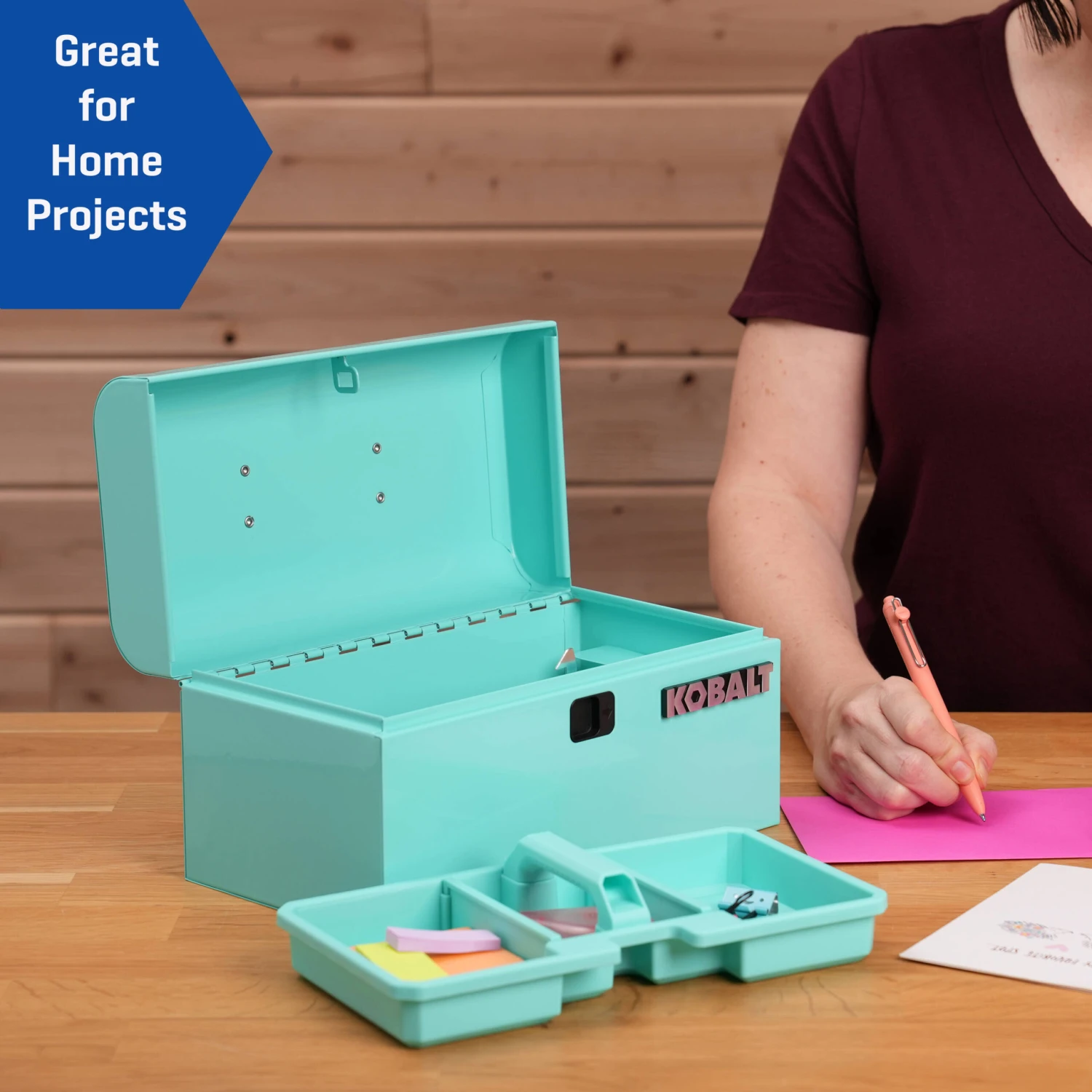 Kobalt Portable Mini Toolbox 10.83-in W X 5.91-in H X 5.91-in D Teal Steel Tool Box 9 Kobalt Portable Mini Toolbox 10.83-in W X 5.91-in H X 5.91-in D Teal Steel Tool Box - Image 9