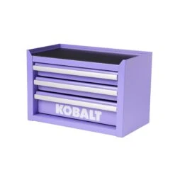 Kobalt Portable Mini Toolbox 11.1-in W X 7.36-in H X 6.14-in D 3 -Drawer Lavender Steel Tool Box