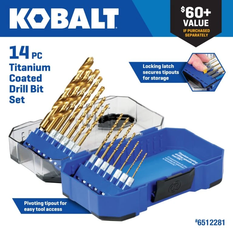 Kobalt 14 -Piece X Titanium Coated HSS Jobber Length Twist Drill Bit Set
