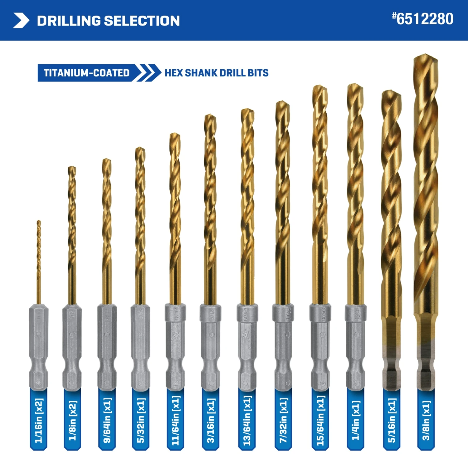 Kobalt 21 -Piece X Titanium Coated HSS Jobber Length Twist Drill Bit Set 4 Kobalt 21 -Piece X Titanium Coated HSS Jobber Length Twist Drill Bit Set - Image 4