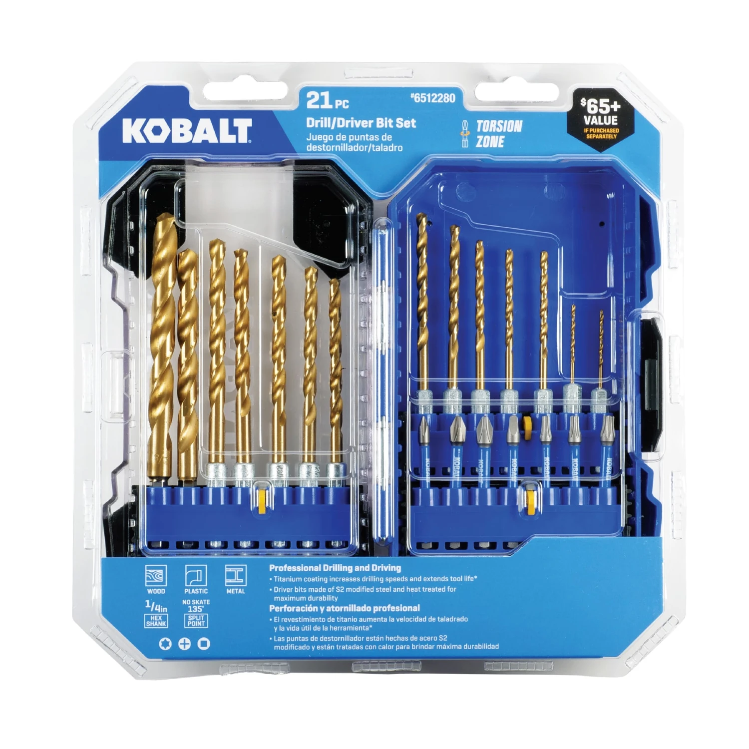 Kobalt 21 -Piece X Titanium Coated HSS Jobber Length Twist Drill Bit Set 2 Kobalt 21 -Piece X Titanium Coated HSS Jobber Length Twist Drill Bit Set - Image 2