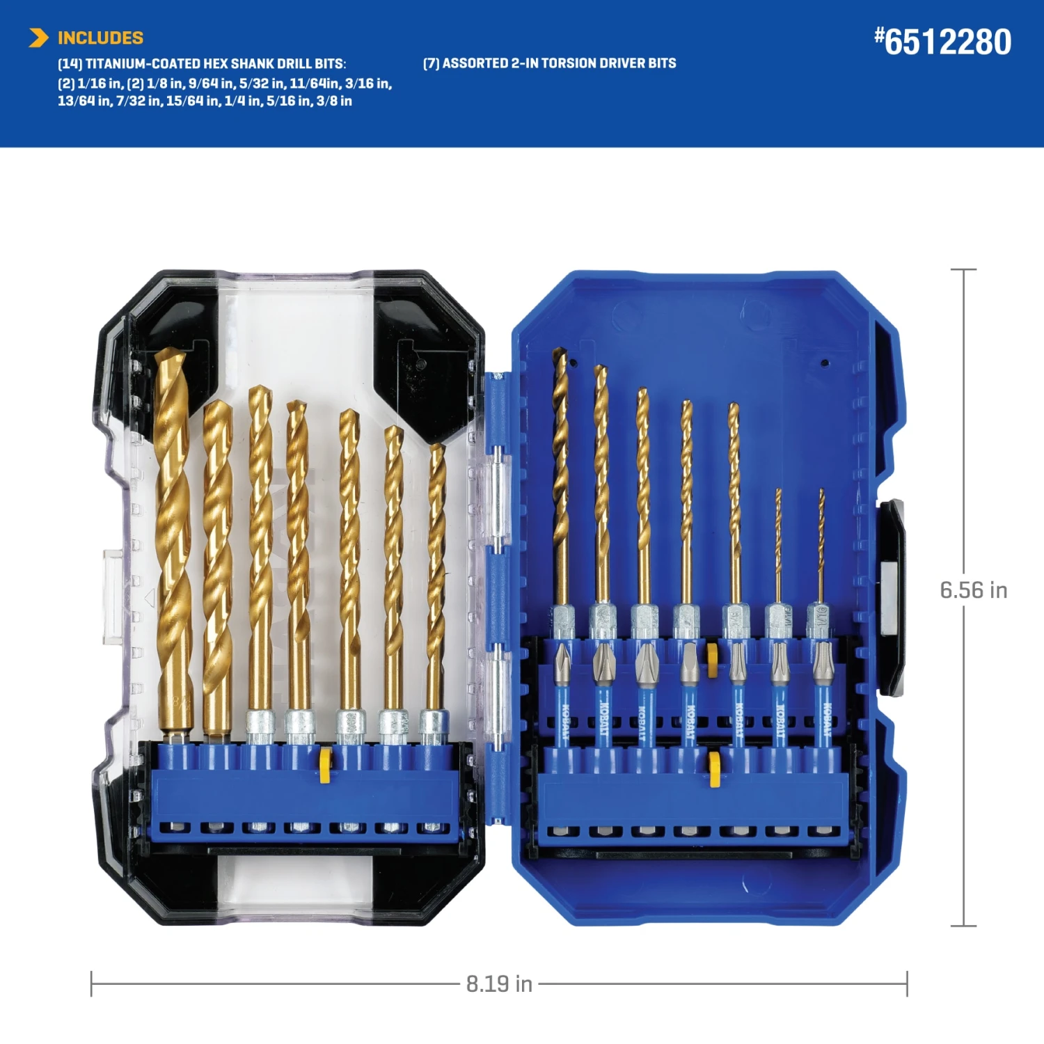 Kobalt 21 -Piece X Titanium Coated HSS Jobber Length Twist Drill Bit Set 7 Kobalt 21 -Piece X Titanium Coated HSS Jobber Length Twist Drill Bit Set - Image 7