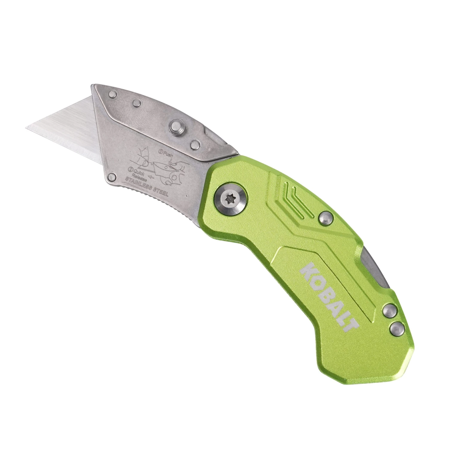 Kobalt High-vis Pocket Lockback 3/4-in 1 -Blade Folding Utility Knife 1 Kobalt High-vis Pocket Lockback 3/4-in 1 -Blade Folding Utility Knife