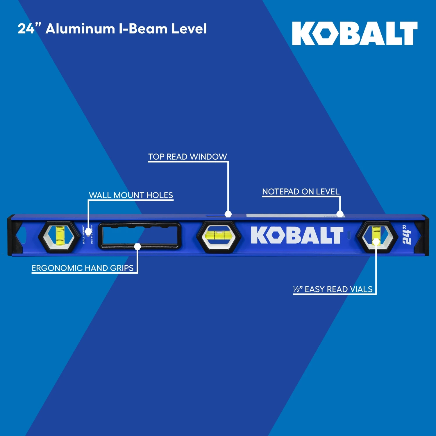 Kobalt Aluminum 48-in 4 Vial I-beam Level 5 Kobalt Aluminum 48-in 4 Vial I-beam Level - Image 5